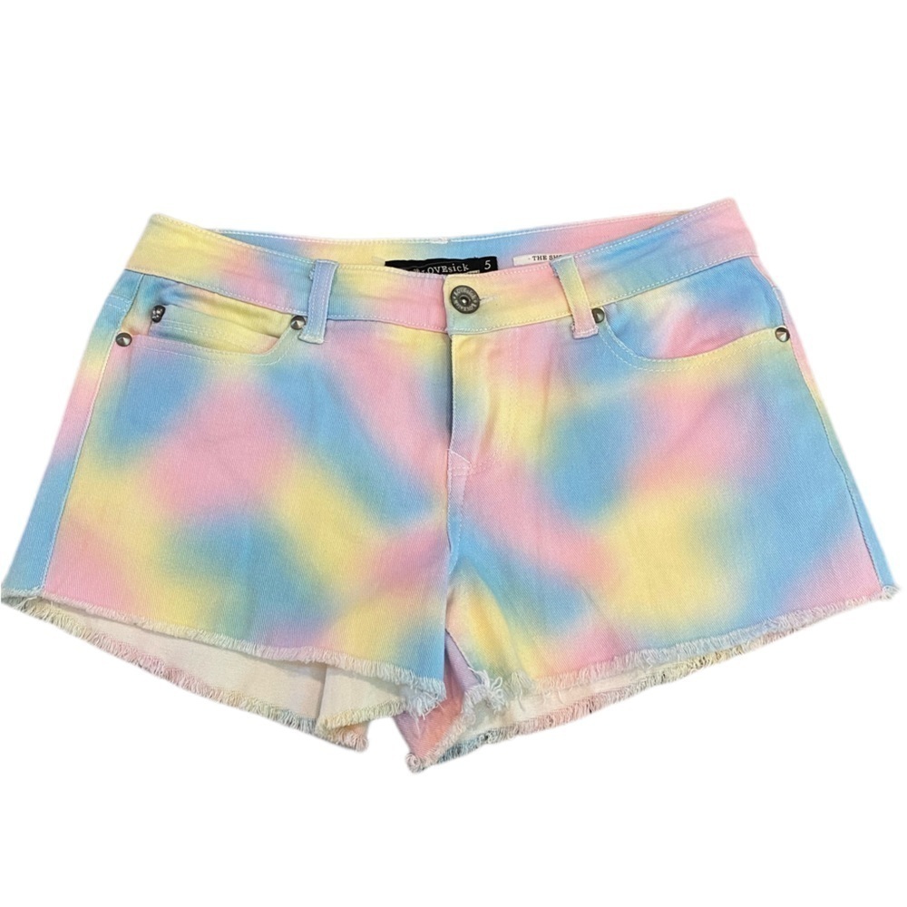 Lovesick 5 The Short Tie Dye Shorts - Skull Design on Pocket